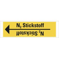 Rohrleitungsband N2 Stickstoff, praxisbewährt, ab Ø 10mm, gelb/schwarz,33m/Rolle