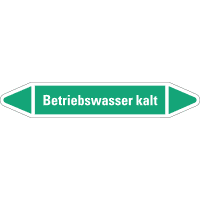 RKZ-Etikett Betriebswasser kalt, grün/weiß, für Ø 15-25mm,96x17mm,8/Bogen