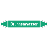 RKZ-Etikett Brunnenwasser, grün/weiß, für Ø 15-25mm, 96x17mm, 8/Bogen