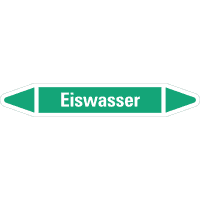 RKZ-Etikett Eiswasser, grün/weiß, für Ø 40-60mm, 218x37mm, 5/Bogen
