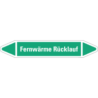 RKZ-Etikett Fernwärme Rücklauf, grün/weiß, für Ø 15-25mm,96x17mm,8/Bogen
