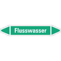 RKZ-Etikett Flusswasser, grün/weiß, für Ø 15-25mm, 96x17mm, 8/Bogen
