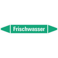 RKZ-Etikett Frischwasser, grün/weiß, für Ø 60-90mm, 310x52mm, 3/Bogen