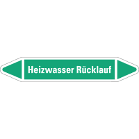 RKZ-Etikett Heizwasser Rücklauf, grün/weiß, für Ø 15-25mm,96x17mm,8/Bogen