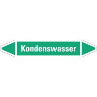 RKZ-Etikett Kondenswasser, grün/weiß, für Ø 15-25mm, 96x17mm, 8/Bogen