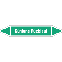 RKZ-Etikett Kühlung Rücklauf, grün/weiß, für Ø 15-25mm,96x17mm,8/Bogen