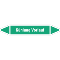 RKZ-Etikett Kühlung Vorlauf, grün/weiß, für Ø 15-25mm,96x17mm,8/Bogen