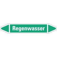 RKZ-Etikett Regenwasser, grün/weiß, für Ø 15-25mm, 96x17mm, 8/Bogen