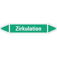 RKZ-Etikett Zirkulation, grün/weiß, für Ø 15-25mm, 96x17mm, 8/Bogen