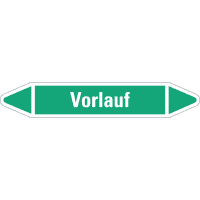 RKZ-Etikett Vorlauf, grün/weiß, für Ø 15-25mm, 96x17mm, 8/Bogen
