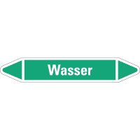 RKZ-Etikett Wasser, grün/weiß, für Ø 15-25mm, 96x17mm, 8/Bogen