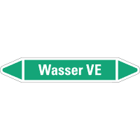 RKZ-Etikett Wasser VE, grün/weiß, für Ø 15-25mm, 96x17mm, 8/Bogen