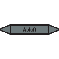 RKZ-Etikett Abluft, grau/schwarz, für Ø 25-40mm, 154x26mm, 5/Bogen