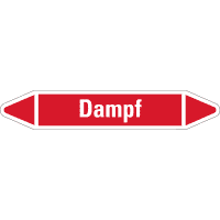 RKZ-Etikett Dampf, rot/weiß, für Ø 15-25mm, 96x17mm, 8/Bogen