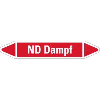 RKZ-Etikett ND Dampf, rot/weiß, für Ø 15-25mm, 96x17mm, 8/Bogen