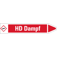 RKZ-Etikett HD Dampf, rechts, rot/weiß, für Ø 15-25mm, 96x17mm, 8/Bogen
