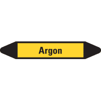 RKZ-Etikett Argon, gelb/schwarz, für Ø 15-25mm, 96x17mm, 8/Bogen