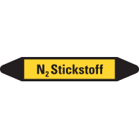RKZ-Etikett N2 Stickstoff, gelb/schwarz, für Ø 15-25mm,96x17mm,8/Bogen