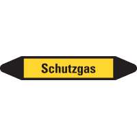RKZ-Etikett Schutzgas, gelb/schwarz, für Ø 15-25mm, 96x17mm, 8/Bogen