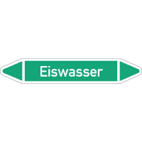 RKZ-Etikett Eiswasser, DIN 2403, grün/weiß, für Ø 15-25mm,96x17mm,8/Bogen