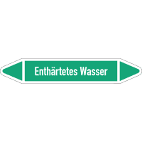 RKZ-Etikett Enthärtetes Wasser, DIN 2403, grün/weiß, für Ø 15-25mm,96x17mm,8/Bogen
