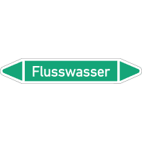 RKZ-Etikett Flusswasser, DIN 2403, grün/weiß, für Ø 15-25mm,96x17mm,8/Bogen