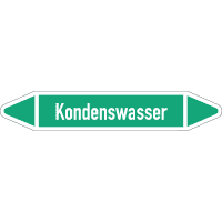RKZ-Etikett Kondenswasser, DIN 2403, grün/weiß, für Ø 15-25mm,96x17mm,8/Bogen
