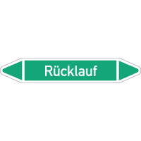 RKZ-Etikett Rücklauf, DIN 2403, grün/weiß, für Ø 15-25mm,96x17mm,8/Bogen