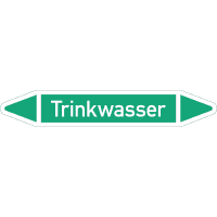 RKZ-Etikett Trinkwasser, DIN 2403, grün/weiß, für Ø 25-40mm,154x26mm,5/Bogen