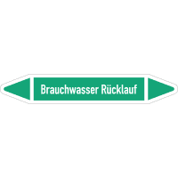 RKZ-Etikett Brauchw.Rücklauf, DIN 2403, grün/weiß, für Ø 25-40mm,154x26mm,5/Bogen
