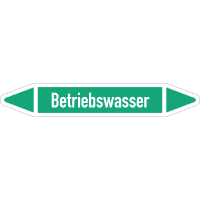 RKZ-Etikett Betriebswasser, DIN 2403, grün/weiß, für Ø 25-40mm,154x26mm,5/Bogen