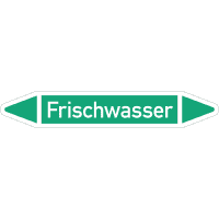 RKZ-Etikett Frischwasser, DIN 2403, grün/weiß, für Ø 25-40mm,154x26mm,5/Bogen