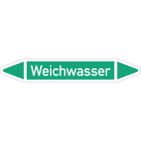 RKZ-Etikett Weichwasser, DIN 2403, grün/weiß, für Ø 25-40mm,154x26mm,5/Bogen