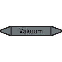 RKZ-Etikett Vakuum, DIN 2403, grau/schwarz, für Ø 25-40mm,154x26mm,5/Bogen