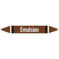 RKZ-Etikett Emulsion, DIN 2403, braun/weiß/schwarz, für Ø 40-60mm,218x37mm,5/Bogen
