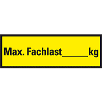 Regalbelastungs-Aufkleber max. Fachlast, zum Beschriften, Folie,150x50mm,5/Bogen