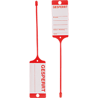 Qualitätsanhänger Gesperrt, rot/weiß, PP-Hartfolie, 210mm, 100/VE