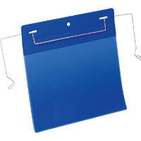 DURABLE Dokumententasche, mit Drahtbügel, blau/tranparent, A5, Querformat, 50/VE