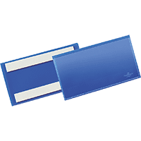DURABLE Etikettentasche, selbstklebend, blau/transparent, 100x38mm, 50/VE