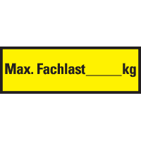 Regalbelastungs-Aufkleber max. Fachlast, Cellulose-Folie, 150x50mm, 5/Bogen