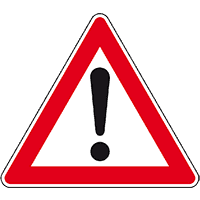 Verkehrszeichen Gefahrenstelle, Nr.101, Aluminium RA1, reflektierend, SL 900mm
