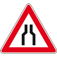 Verkehrszeichen Verengte Fahrbahn, Nr.120, Aluminium RA0, reflektierend, SL 900mm