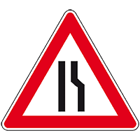 Verkehrsz.Verengte Fahrbahn rechts, Nr.121-10, Aluminium RA0, reflektierend, SL900mm