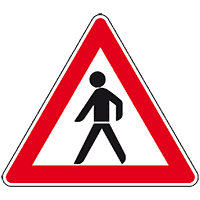 Verkehrszeichen Fußgänger, Aufst rechts, Nr.133-10, Aluminium RA0, reflekt., SL 900mm