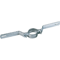 Rohrschelle R335, feuerverzinkter Stahl, für Ø 76mm, Lochabstand 350mm, 30x400mm