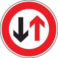 Verkehrszeichen Gegenverkehr Vorrang gewähren!, Nr.208, Alu RA0, reflekt., Ø 600mm