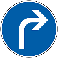 Verkehrszeichen Fahrtrichtung rechts, Nr. 209, Aluminium RA0, reflekt., Ø 600mm