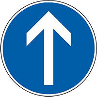 Verkehrszeichen Fahrtrichtung geradeaus, Nr.209-30, Aluminium RA0, reflekt., Ø 600mm