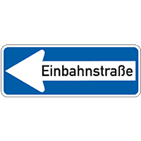 Verkehrszeichen Einbahnstraße, links, Nr.220-10, Aluminium RA0, reflekt.,800x300mm