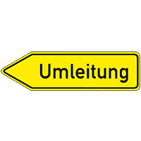 Verkehrsz.Umleitungswegweiser linksw., Nr.454-10, Alu RA0, reflekt.,1250x350mm